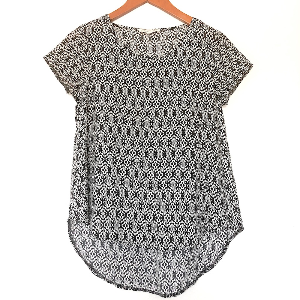 Black + White Southwest Top
